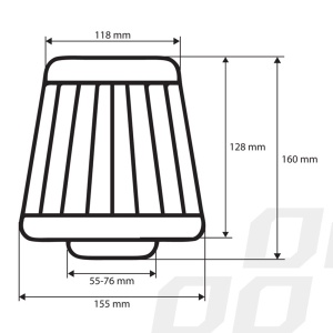 Filtru de aer conic negru cu 3 adaptoare - Img 4