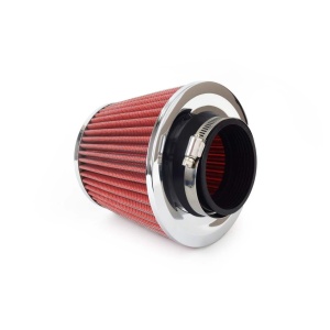 Filtru de aer conic rosu + chrome cu 3 adaptoare - Img 2
