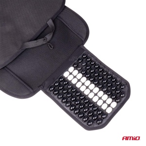 Husa scaun auto cu bile de masaj, suport lombar si tetiera, dimensiuni 131 x 46 cm, culoare Neagra - Img 5