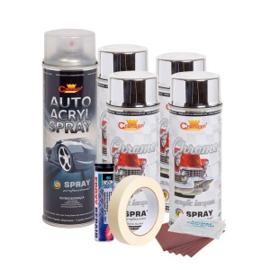 Kit complet reparatie si vopsire jante culoare Crom Metalic, V4 - Img 1