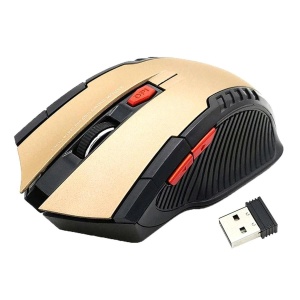 Mouse Optic Gaming Wireless, 1600 DPI, culoare Gold - Img 1