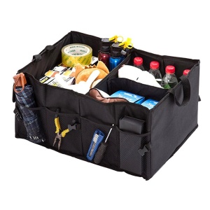 Organizator portbagaj auto cu 9 buzunare, 55 x 38 x 26cm, culoare neagra - Img 2