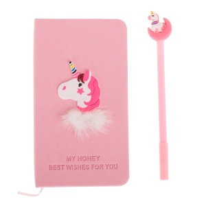 Set Cadou pentru Copii, Caiet cu Unicorn finisat cu piele ecologica + Pix cu Unicorn - Img 3
