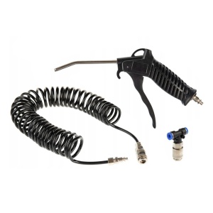 Set de suflat cu pistol, furtun spiralat, cuplaje, 13ATM - Img 1