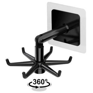 Umeras rotativ de bucatarie cu 6 carlige, material ABS, lungime 11 cm, culoare Negru - Img 4