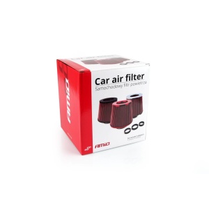 Filtru de aer conic rosu + chrome cu 3 adaptoare - Img 3