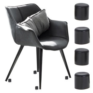 Set 4 buc. protectii anti-zgarieturi picioare scaun, diametru 19mm, culoare neagra - Img 1