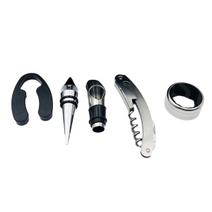 Set Cadou "Accesorii Vin in forma de Sticla, 6in1" culoare Neagra - Img 4
