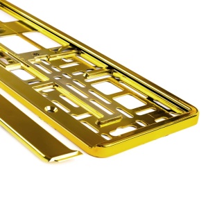 Suport numar inmatriculare din plastic, calitate Premium, culoare AURIU - Img 1