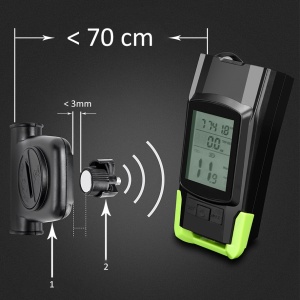 Vitezometru Digital cu lampa Fata + Spate si Claxon, waterproof, pentru bicicleta, model AVX-WT-BK-1718B - Img 2