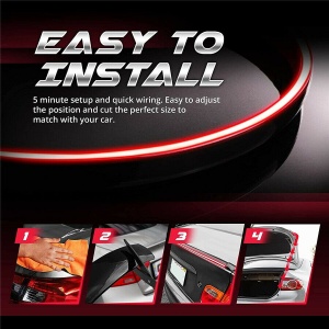 Eleron auto cu lampa stop frana suplimentara pentru autoturisme, 12V, 120cm, Negru - Img 8