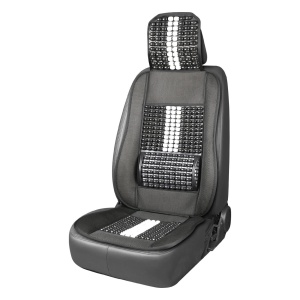Husa scaun auto cu bile de masaj, suport lombar si tetiera, dimensiuni 131 x 46 cm, culoare Neagra - Img 1