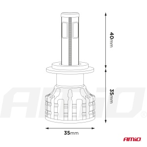 Instalatie LED COB 2Side AMiO, compatibil H7, destinat competitiilor auto sau off-road - Img 7