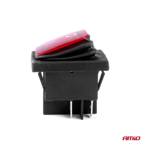 Intrerupator On/Off, 12/24V, dreptunghiular, waterproof, iluminat culoare Rosu, destinatie auto, utilitare, Off-Road, ATV, SSV, QUAD - Img 3