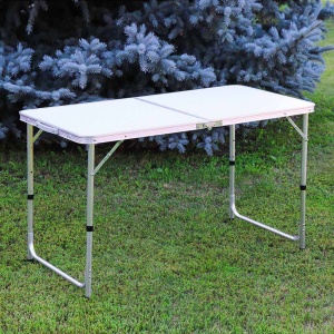 Masa Pliabila din aluminiu cu blat MDF pentru picnic, dimensiune 120 x 60 cm - Img 1