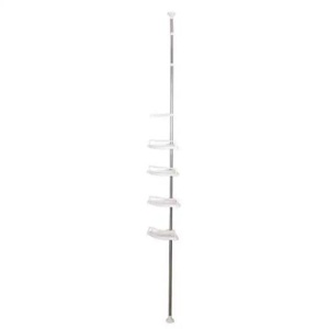 Organizator baie, raft de baie de tip "coltar" cu brat telescopic, cu 4 etajere si suport pentru prosop - Img 4
