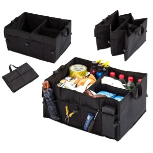 Organizator portbagaj auto cu 9 buzunare, 55 x 38 x 26cm, culoare neagra - Img 3