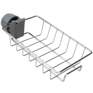 Raft organizator universal pentru bucatarie sau baie, montaj pe robinet, material otel, culoare Argintiu - Img 4