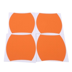 Set 4 bucati protectie zgarieturi manere usa din autocolant carbon 3D Orange - Img 2