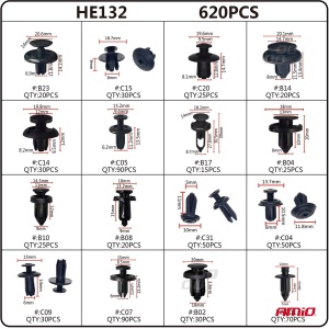 Set cleme - clipsuri reconditionare auto, 620 piese, diferite modele - Img 7