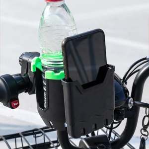 Suport 2-IN-1 pentru telefon si sticla de apa, montaj pe motocicleta, bicicleta, scuter, trotineta, carucior bebelus - Img 1