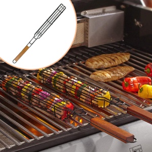 Ustensila de tip "cos" cu maner pentru preparat legume la gratar - Img 2
