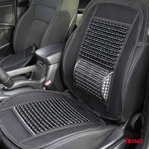 Husa scaun auto cu bile de masaj, suport lombar si tetiera, dimensiuni 125 x 52 cm, culoare Neagra - Img 2