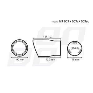 Ornament toba esapament din otel inoxidabil MT 007BC - FUMURIU - Img 2