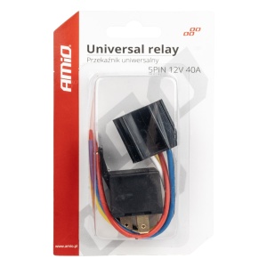 Releu auto cu 5 pini, 12V, 40A + Mufa releu cu cabluri - Img 1