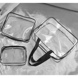 Set 3 organizatoare de cosmetice, transparente, ideale pentru calatorii - Img 1