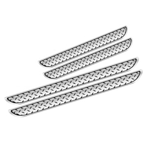 Set 4 bucati protectie praguri universale culoare crom si negru diamond - Img 2