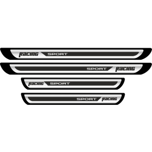 Set 4 bucati Protectii Praguri din autocolant Crom - Racing Sport - Img 2