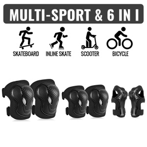 Set pentru copii, 6 x protectii pentru genunchi, coate si incheieturi (bicicleta, role, skateboard, patine) - Img 6