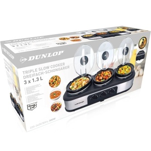 Aparat de gatit cu 3 boluri de 1,3l cu gatire lenta "Dunlop Slow Cooker XL" - Img 6