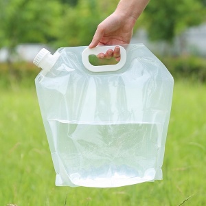Canistra 10l reutilizabila, pliabila, etansa, transparenta, pentru apa potabila necesara in calatorii, camping, off-road, ATV - Img 2