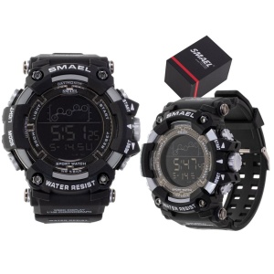 Ceas Militar pentru barbati, SMAEL, impermeabil, afisaj LED, culoare Negru - Img 4