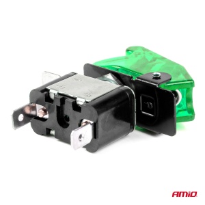 Comutator iluminat (intrerupator) cu protectie, destinatie auto, moto, ATV, SSV, Off-Road, model "TOP GUN", tensiune 12V - 24V, culoare Verde - Img 4