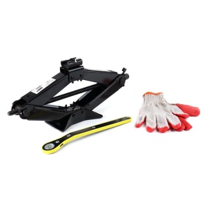 Cric Trapezoidal cu actionare manuala, capacitate ridicare 2000 kg, cu clichet si manusi de lucru - Img 1
