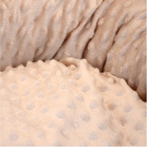 Culcus moale cu perna, pentru caine/pisica, Model Minky, culoare crem-maro, impermeabil, baza antiderapanta, 50 cm - Img 3