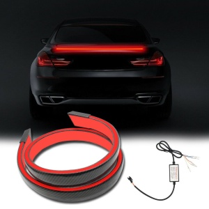 Eleron auto cu lampa stop frana suplimentara pentru autoturisme, 12V, 120cm, Carbon - Img 2