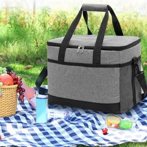 Geanta termoizolanta pentru picnic sau plaja, capacitate 16l, culoare Gri - Img 1