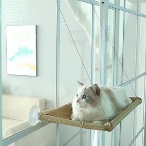 Hamac Elegant pentru pisica cu montaj pe geam, 55 x 32 cm - Img 1