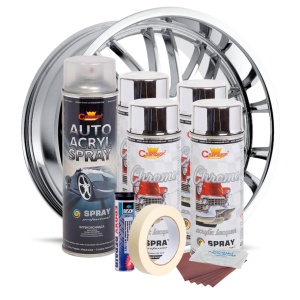 Kit complet reparatie si vopsire jante culoare Crom Metalic, V4 - Img 2