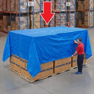 Prelata Impermeabila cu ochiuri metalice de prindere, dimensiune 4,0m x 6,0m, densitate 80g/m2, culoare albastra - Img 1