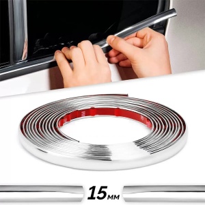 Rola Ornament autoadeziv, 15mm x 15m, culoare Crom SILVER - Img 1