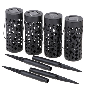 Set 4 lampi solare de gradina cu picior si agatatoare tip "Felinar" cu LED - Img 6