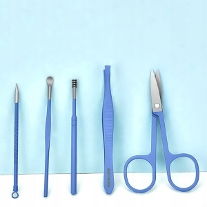 Set Manichiura si Pedichiura 16-in-1 cu plic din piele ecologica, model "MANI-CUT BLUE", culoare Albastra - Img 5