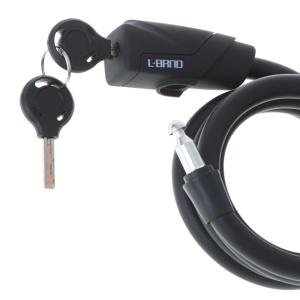 Antifurt bicicleta, Dispozitiv de blocare biciclete, spiralat, cu cheie, lungime 150cm, culoare Neagra - Img 1
