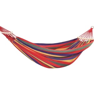Hamac Multicolor Dublu (2 persoane), 190 x 150 cm, cu bara de 40 cm - ROSU - Img 1