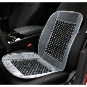 Huse auto cu bile de masaj din lemn si margine de plus gri CSM-01-Grey - Img 2